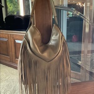 Boston Proper faux leather Fringe Boho Bag